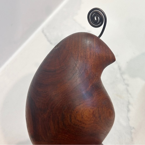 Trio of Vintage Hand Carved Ironwood Birds Signed - Picture 6 of 11